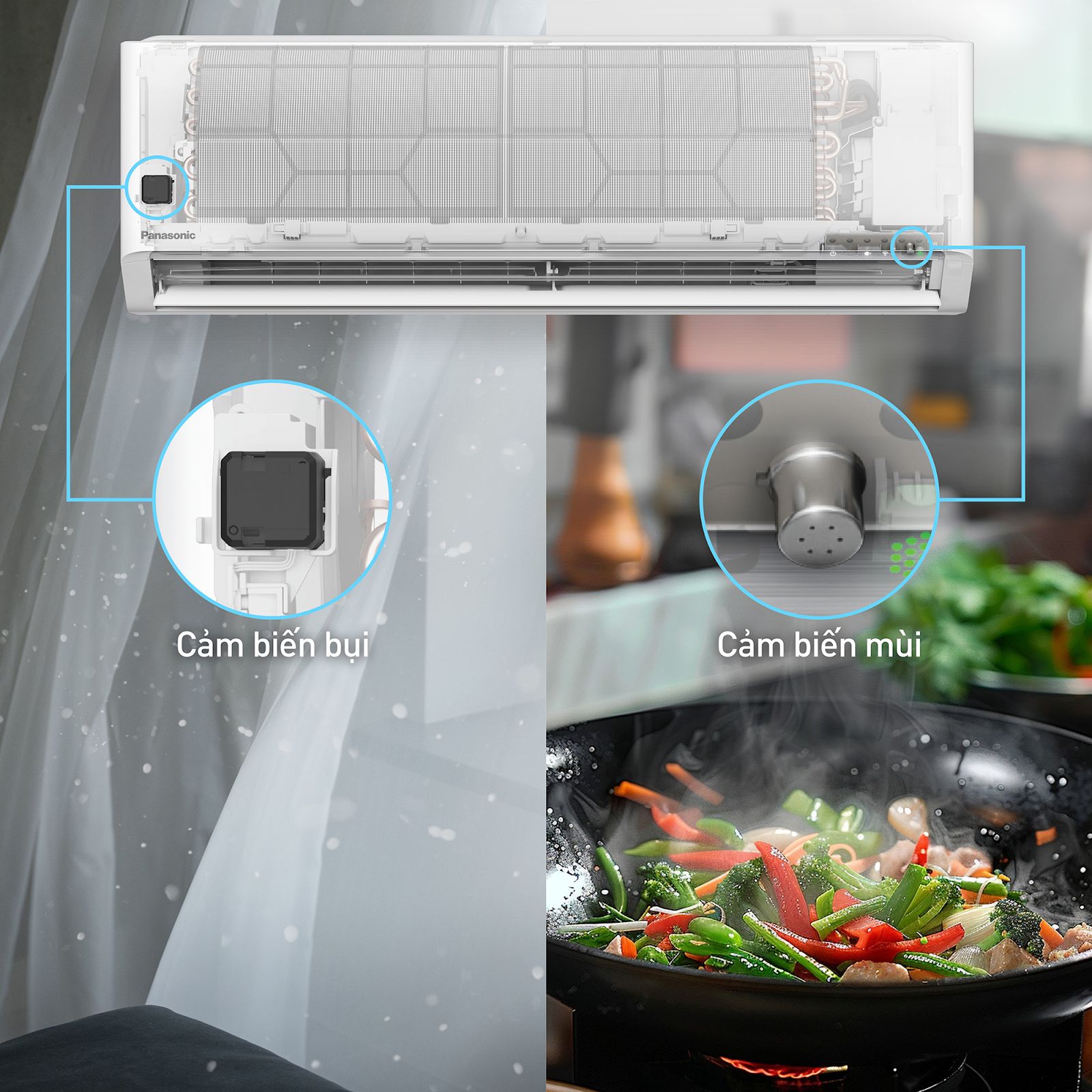 Trang bị cảm biến bụi và cảm biến mùi